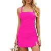 imageAmerican Trends Tankini Swimsuits Tummy Control Swim Suits for Women 2024 Tankini Top Tummy Control Bathing SuitHot Pink