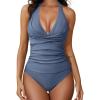 imageAmerican Trends Tankini Swimsuits for Women 2024 Womens Tankini Tops Tummy Control Swim SuitsBlue