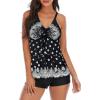 imageAmerican Trends Two Piece Bathing Suits for Womens Tankini Swimsuits Plus Size Swimwear with Tummy Control BoyshortsA Black Flower
