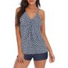 imageAmerican Trends Two Piece Bathing Suits for Womens Tankini Swimsuits Plus Size Swimwear with Tummy Control BoyshortsA Grey Plaid Print