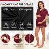imageAmerican Trends Maternity Nursing Pajamas Button Down Postpartum Lounge Sets for Women Pregnancy Breastfeeding PjsWine Red