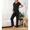 imageAmerican Trends Maternity Nursing Pajamas Postpartum Breastfeeding Labor Delivery Pjs Pregnancy Sleepwear Lounge SetBlack