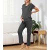 imageAmerican Trends Maternity Nursing Pajamas Postpartum Breastfeeding Labor Delivery Pjs Pregnancy Sleepwear Lounge SetGray