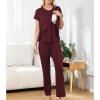 imageAmerican Trends Maternity Nursing Pajamas Postpartum Breastfeeding Labor Delivery Pjs Pregnancy Sleepwear Lounge SetWine Red