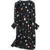 imageAmerican Trends Womens Long Sleeve Nightgowns Sleep Shirts Night Shirts Night Gown House Dresses Ladies Night DressLong Black Planet
