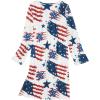 imageAmerican Trends Womens Long Sleeve Nightgowns Sleep Shirts Night Shirts Night Gown House Dresses Ladies Night DressStar American Flag