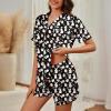 imageAmerican Trends Womens Pajama Sets Button Down Pajama Shorts Short Sleeve Pj Sets for Woman Y2k Pjs Lounge Sets SleepwearBlack Pink Rabbit