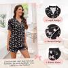 imageAmerican Trends Womens Pajama Sets Button Down Pajama Shorts Short Sleeve Pj Sets for Woman Y2k Pjs Lounge Sets SleepwearBlack Pink Rabbit