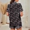 imageAmerican Trends Womens Pajama Sets Button Down Pajama Shorts Short Sleeve Pj Sets for Woman Y2k Pjs Lounge Sets SleepwearHeart Bow Black