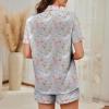 imageAmerican Trends Womens Pajama Sets Button Down Pajama Shorts Short Sleeve Pj Sets for Woman Y2k Pjs Lounge Sets SleepwearRabbit Love Grey