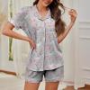 imageAmerican Trends Womens Pajama Sets Button Down Pajama Shorts Short Sleeve Pj Sets for Woman Y2k Pjs Lounge Sets SleepwearRabbit Love Grey