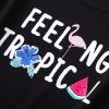 imageAmerican Trends Womens Pajama Sets Two Piece Sleep Shirt Short Sleeve Cartoon Print Pj Set Tops with Capri Pants SleepwearBlack Colorful Leaves