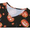 imageAmerican Trends Womens Pajama Sets Two Piece Sleep Shirt Short Sleeve Cartoon Print Pj Set Tops with Capri Pants SleepwearBlack Pumpkin
