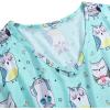 imageAmerican Trends Womens Pajama Sets Two Piece Sleep Shirt Short Sleeve Cartoon Print Pj Set Tops with Capri Pants SleepwearBluegreen Owl