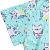 imageAmerican Trends Womens Pajama Sets Two Piece Sleep Shirt Short Sleeve Cartoon Print Pj Set Tops with Capri Pants SleepwearBluegreen Owl