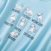 imageAmerican Trends Womens Pajama Sets Two Piece Sleep Shirt Short Sleeve Cartoon Print Pj Set Tops with Capri Pants SleepwearDark Blue and White Cat