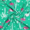 imageAmerican Trends Womens Pajama Sets Two Piece Sleep Shirt Short Sleeve Cartoon Print Pj Set Tops with Capri Pants SleepwearFlamingo on Green
