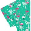 imageAmerican Trends Womens Pajama Sets Two Piece Sleep Shirt Short Sleeve Cartoon Print Pj Set Tops with Capri Pants SleepwearFlamingo on Green