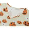 imageAmerican Trends Womens Pajama Sets Two Piece Sleep Shirt Short Sleeve Cartoon Print Pj Set Tops with Capri Pants SleepwearFlower Pumpkin