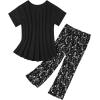imageAmerican Trends Womens Pajama Sets Two Piece Sleep Shirt Short Sleeve Cartoon Print Pj Set Tops with Capri Pants SleepwearHalloween Skeleton