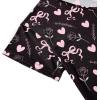 imageAmerican Trends Womens Pajama Sets Two Piece Sleep Shirt Short Sleeve Cartoon Print Pj Set Tops with Capri Pants SleepwearHeart Bow Black