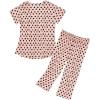 imageAmerican Trends Womens Pajama Sets Two Piece Sleep Shirt Short Sleeve Cartoon Print Pj Set Tops with Capri Pants SleepwearPink Black Heart