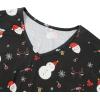 imageAmerican Trends Womens Pajama Sets Two Piece Sleep Shirt Short Sleeve Cartoon Print Pj Set Tops with Capri Pants SleepwearSnowman on Black