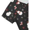 imageAmerican Trends Womens Pajama Sets Two Piece Sleep Shirt Short Sleeve Cartoon Print Pj Set Tops with Capri Pants SleepwearSnowman on Black
