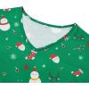 imageAmerican Trends Womens Pajama Sets Two Piece Sleep Shirt Short Sleeve Cartoon Print Pj Set Tops with Capri Pants SleepwearSnowman on Green