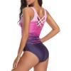 imageAthletic One Piece Swimsuits for Women Tummy Control Bathing Suits or Teen Girls Swimwear1 Purple Gradient