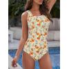 imageAthletic One Piece Swimsuits for Women Tummy Control Bathing Suits or Teen Girls Swimwear2 Orange Floral