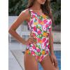 imageAthletic One Piece Swimsuits for Women Tummy Control Bathing Suits or Teen Girls Swimwear2 Pink Painting
