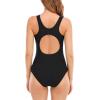 imageAthletic One Piece Swimsuits for Women Tummy Control Bathing Suits or Teen Girls SwimwearBlack Grey