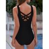 imageAthletic One Piece Swimsuits for Women Tummy Control Bathing Suits or Teen Girls SwimwearBlue Triangle