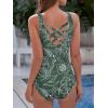 imageAthletic One Piece Swimsuits for Women Tummy Control Bathing Suits or Teen Girls SwimwearLinear Flower