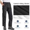 imageMens Hiking Pants Convertible Quick Dry Pants Outdoor Sport Lightweight Cargo Pants Fishing Tactical PantsBlack