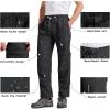 imageMens Hiking Pants Convertible Quick Dry Pants Outdoor Sport Lightweight Cargo Pants Fishing Tactical PantsBlack