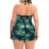imageWomens Plus Size Bathing Suits One Piece Swimsuit Women Tummy Control Vintage Ruched SwimwearGreen Leaves