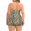 imageWomens Plus Size Bathing Suits One Piece Swimsuit Women Tummy Control Vintage Ruched SwimwearLeopard
