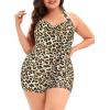 imageWomens Plus Size Bathing Suits One Piece Swimsuit Women Tummy Control Vintage Ruched SwimwearLeopard