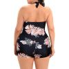 imageWomens Plus Size Bathing Suits One Piece Swimsuit Women Tummy Control Vintage Ruched SwimwearPink Floral