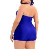 imageWomens Plus Size Bathing Suits One Piece Swimsuit Women Tummy Control Vintage Ruched SwimwearRoyal Blue