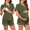 imageAmerican Trends Maternity Nursing Pajamas Button Down Postpartum Lounge Sets for Women Pregnancy Breastfeeding PjsArmy Green