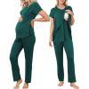 imageAmerican Trends Maternity Nursing Pajamas Postpartum Breastfeeding Labor Delivery Pjs Pregnancy Sleepwear Lounge SetDark Green