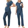 imageAmerican Trends Maternity Nursing Pajamas Postpartum Breastfeeding Labor Delivery Pjs Pregnancy Sleepwear Lounge SetNavy