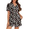 imageAmerican Trends Womens Pajama Sets Button Down Pajama Shorts Short Sleeve Pj Sets for Woman Y2k Pjs Lounge Sets SleepwearBlack Pink Rabbit