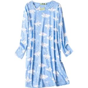 imageAmerican Trends Womens Long Sleeve Nightgowns Sleep Shirts Night Shirts Night Gown House Dresses Ladies Night Dress02 Long Blue Moon