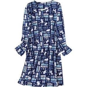 imageAmerican Trends Womens Long Sleeve Nightgowns Sleep Shirts Night Shirts Night Gown House Dresses Ladies Night DressLong Dark Blue Cats