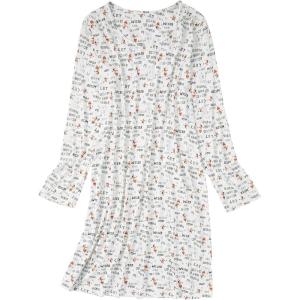 imageAmerican Trends Womens Long Sleeve Nightgowns Sleep Shirts Night Shirts Night Gown House Dresses Ladies Night DressLong Snowman Alphabet