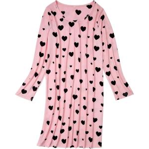 imageAmerican Trends Womens Long Sleeve Nightgowns Sleep Shirts Night Shirts Night Gown House Dresses Ladies Night DressPink Heart Print